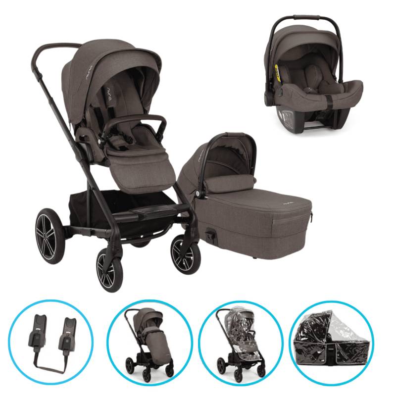 Nuna MIXX next 3in1 Kinderwagen Set Chestnut inkl. Pipa Next Chestnut und gratis Zubehör Nuna MIXX next 3in1 Kinderwagen Set Chestnut inkl. Pipa Next Chestnut und gratis Zubehör