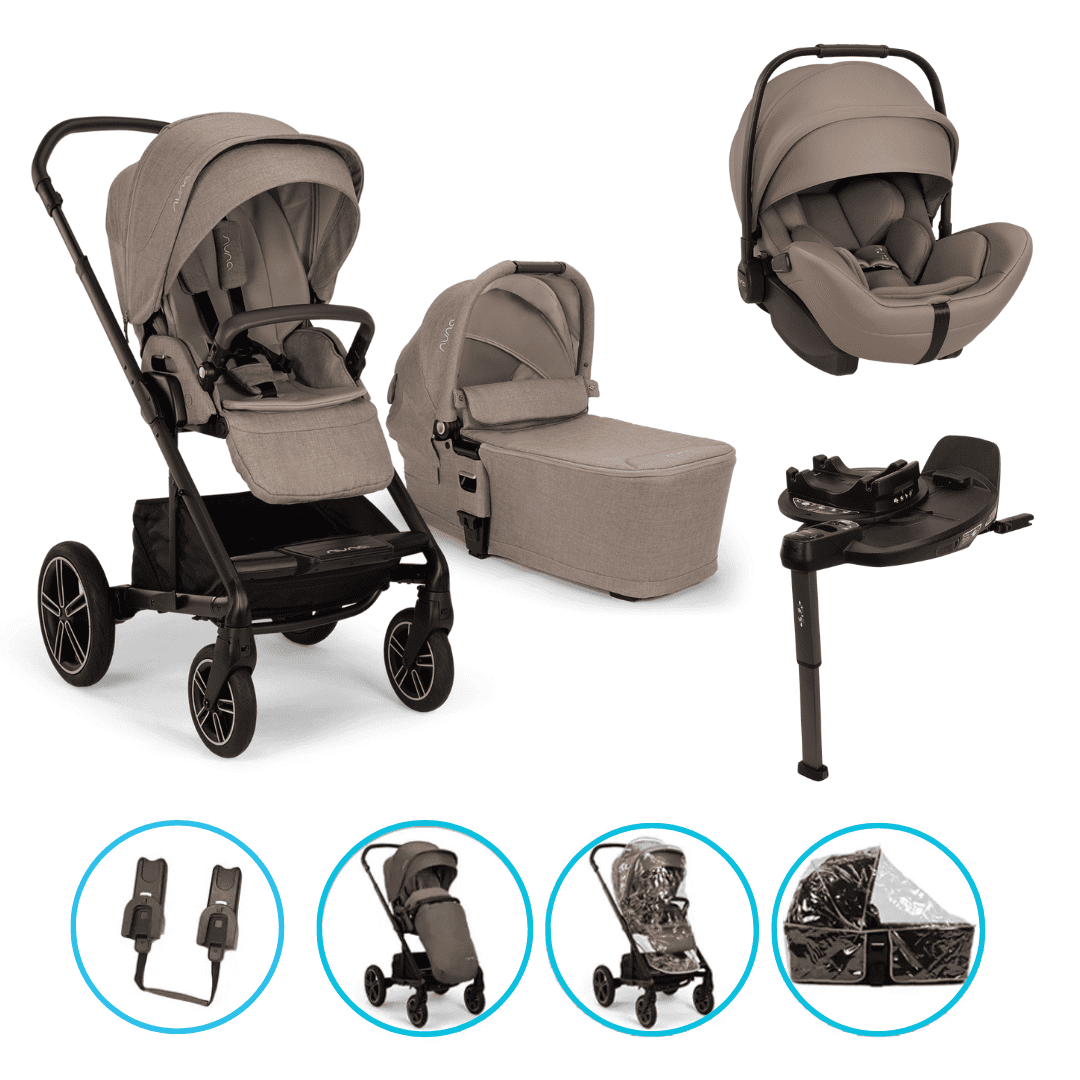 Nuna MIXX next 4in1 Kinderwagen Set Cedar inkl. Arra flex Cedar, Base Curv & gratis Zubehör
