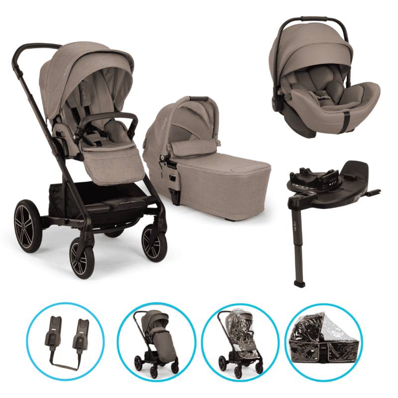 Nuna MIXX next 4in1 Kinderwagen Set Cedar inkl. Arra flex Cedar, Base Curv & gratis Zubehör