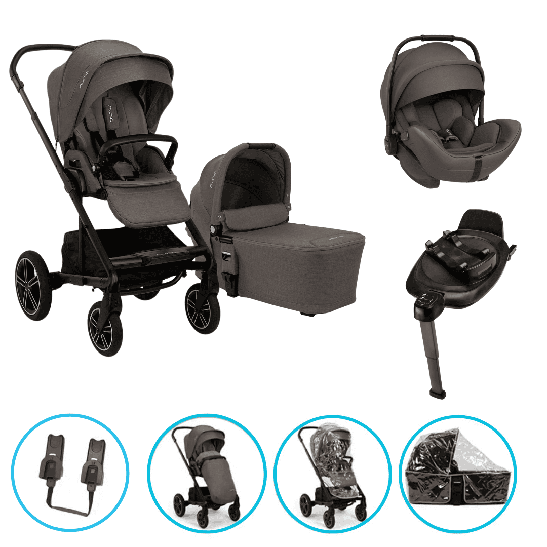 Nuna MIXX next 8in1 Kinderwagen Set Thunder inkl. Arra flex Thunder, Base Next & gratis Zubehör