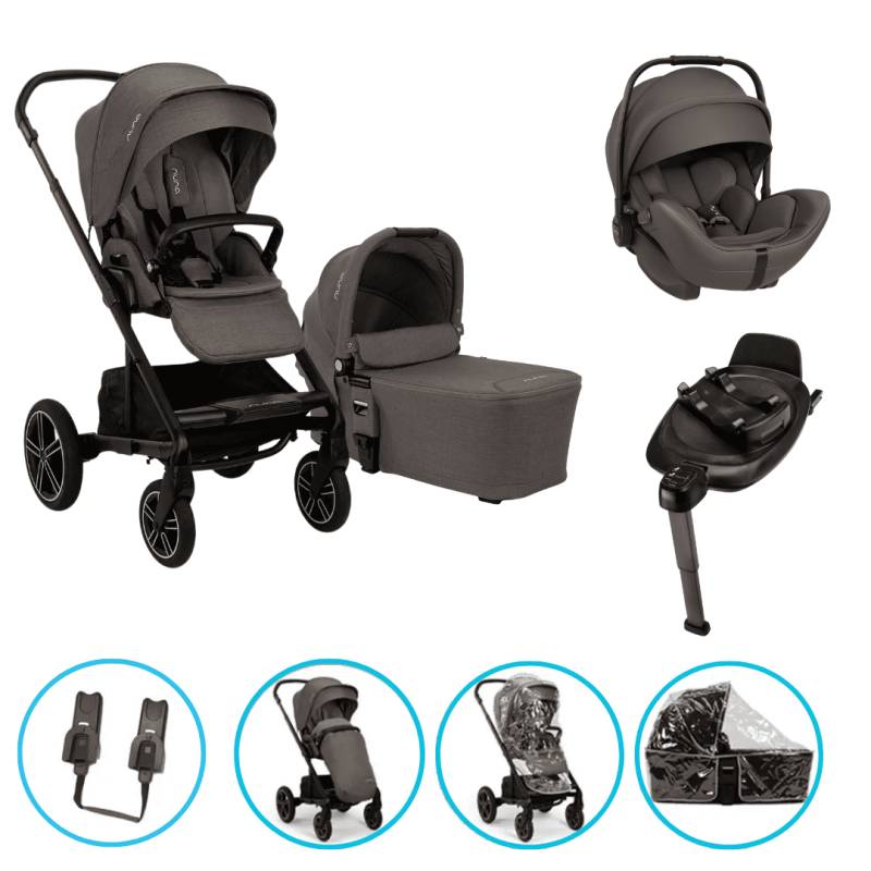 Nuna MIXX next 8in1 Kinderwagen Set Thunder inkl. Arra flex Thunder, Base Next & gratis Zubehör Nuna MIXX next 8in1 Kinderwagen Set Thunder inkl. Arra flex Thunder, Base Next & gratis Zubehör