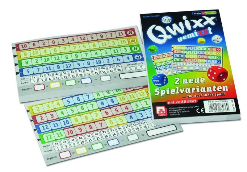 Nürnberger Spielkarten Verlag - Qwixx Gemixxt Block Erw. zu Qwixx Classic Nürnberger Spielkarten Verlag - Qwixx Gemixxt Block Erw. zu Qwixx Classic