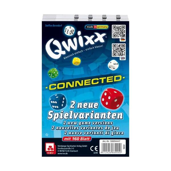 Nürnberger Spielkarten Verlag - Zusatzblöcke Qwixx Connected 2x 80 Blatt