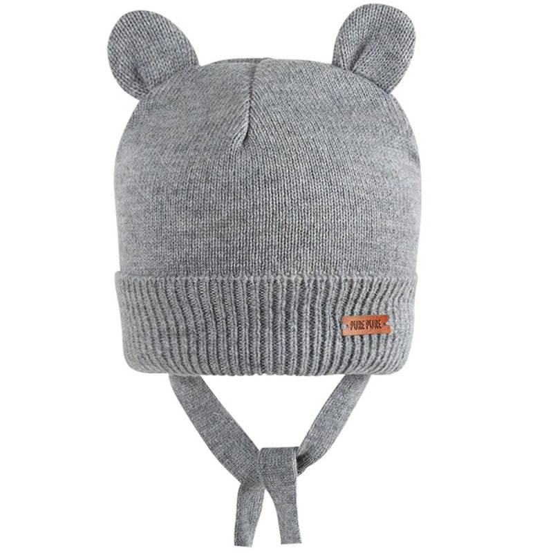 Öhrchen Strickmütze Wolle Kaschmir grau-melange 51/53 Öhrchen Strickmütze Wolle Kaschmir grau-melange 51/53