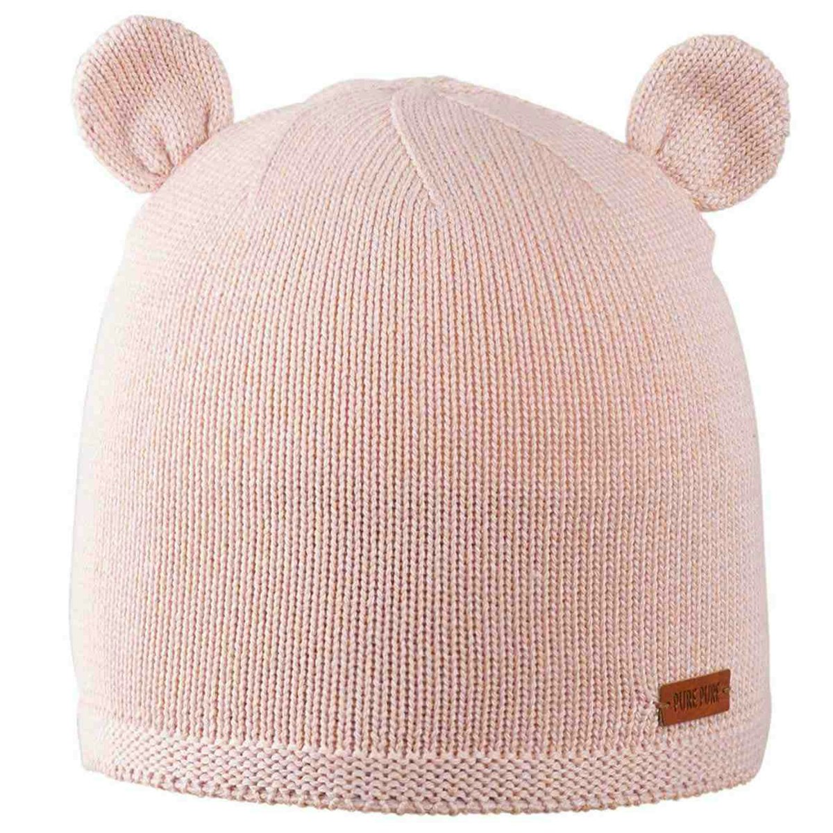 Öhrchen Strickmütze Wolle Seide rosa 43/45
