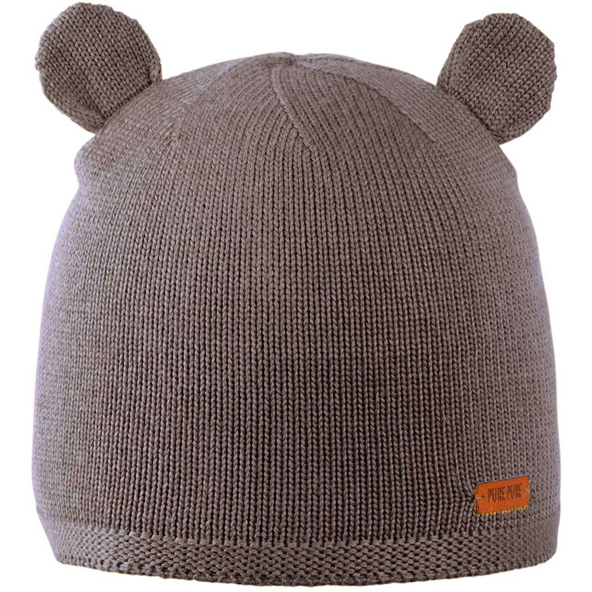 Öhrchen Strickmütze Wolle Seide schiefer-grau 43/45