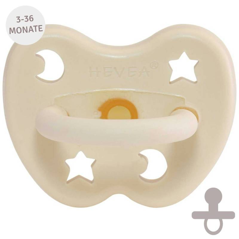 Öko Schnuller Naturkautschuk rund 3-36 M. Sterne beige Öko Schnuller Naturkautschuk rund 3-36 M. Sterne beige