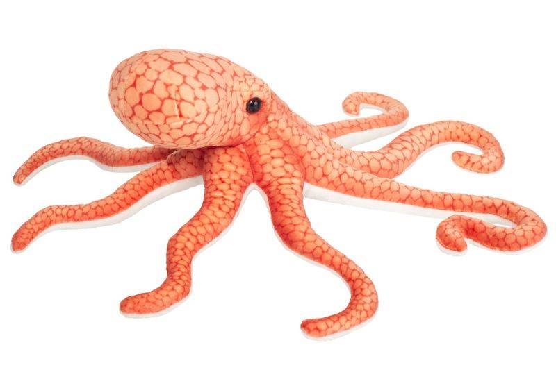 Oktopus orange handgefertigt 10x36x36cm Kuscheltiere