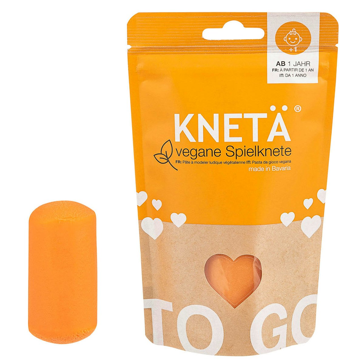 Orange Knete ab 1 Jahr, 100g Beutel