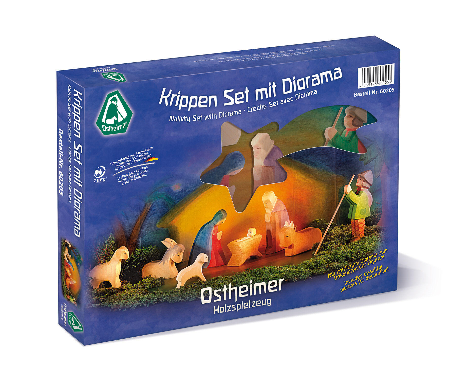 Ostheimer - Krippen Set mit Diorama 11-teilig