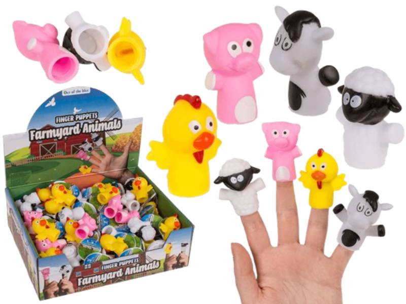 Out of the blue - Fingerpuppen, Hoftiere, 6-8 cm 4-Fach sortiert