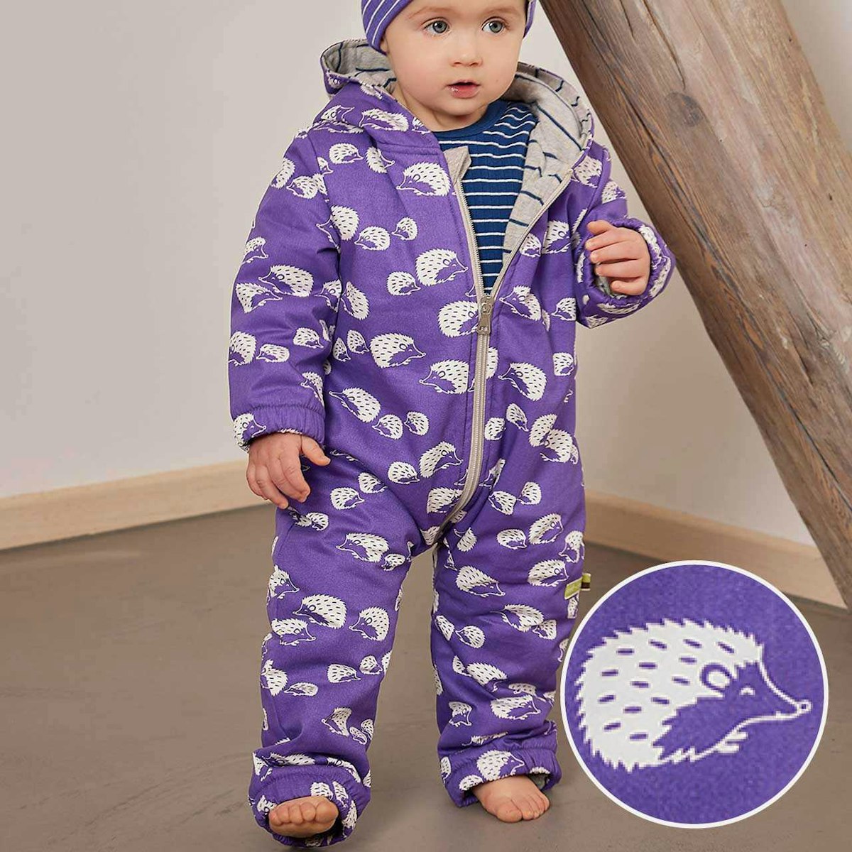 Outdoor Overall gefüttert Igel lila 74/80