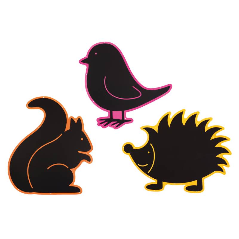 Outdoortafeln Eichhörnchen Vogel Igel 3er Set Outdoortafeln Eichhörnchen Vogel Igel 3er Set
