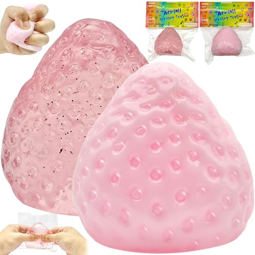 PICKONA 2 Stück Taba Squishy, Erdbeer Squeeze Spielzeug, Taba Squishy XXL, Squishy Toy, Anti Stress Squishy Erdbeer Fidget Toys, Stressabbau Fidget Toys für Kinder und Erwachsene von PICKONA