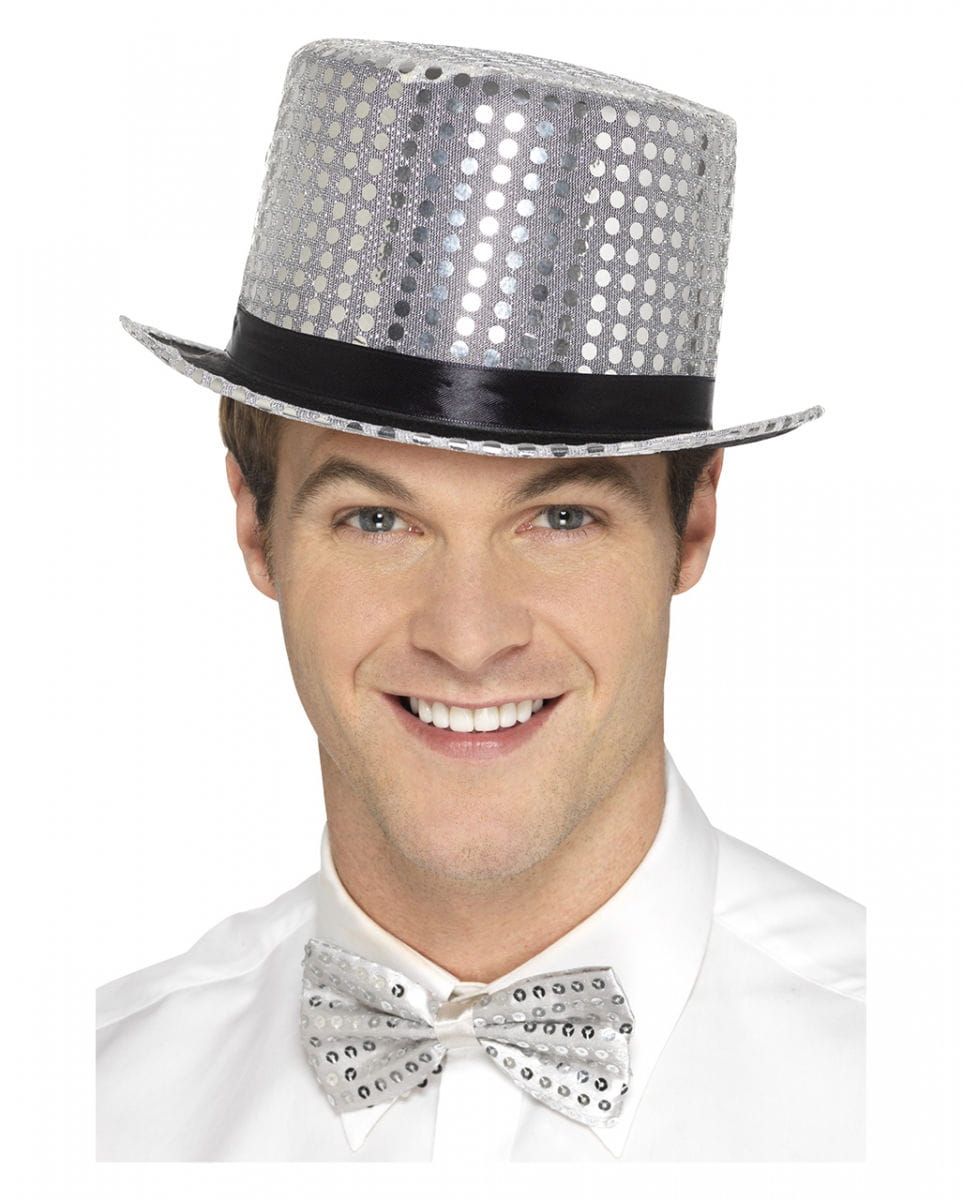 Pailletten Zylinder silbern