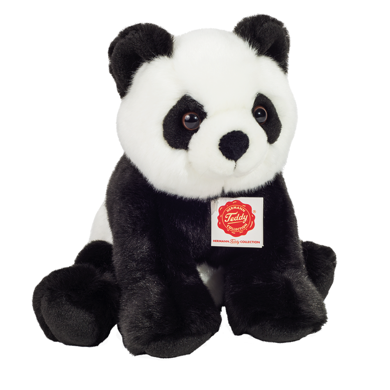 Panda Kuscheltier schwarz-weiß handgearbeitet 25x16x10cm Kuscheltiere