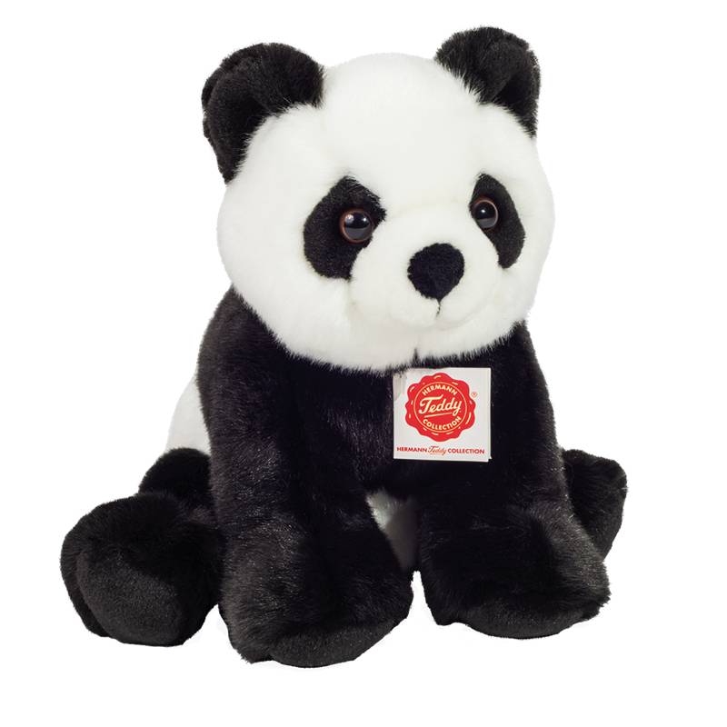Panda Kuscheltier schwarz-weiß handgearbeitet 25x16x10cm Kuscheltiere