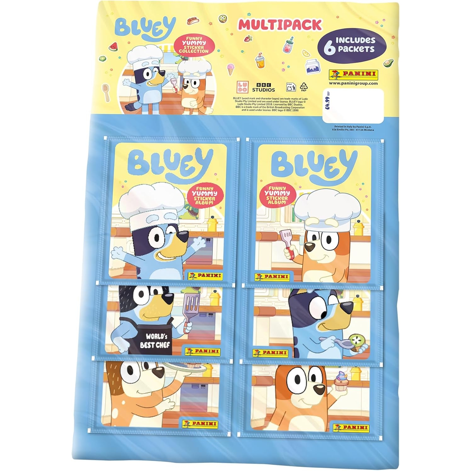 Panini Bluey Funny Yummy Sticker Collection Multipack