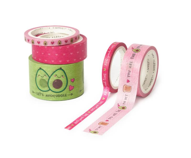 Papier-Klebebänder - Tape bei Tape Washi Tape 5er-Set Avocado Radierer, Anspitzer + Co.