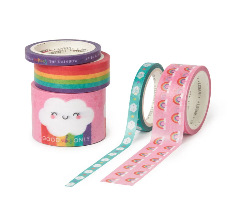 Papier-Klebebänder - Tape bei Tape Washi Tape 5er-Set Rainbow Radierer, Anspitzer + Co.