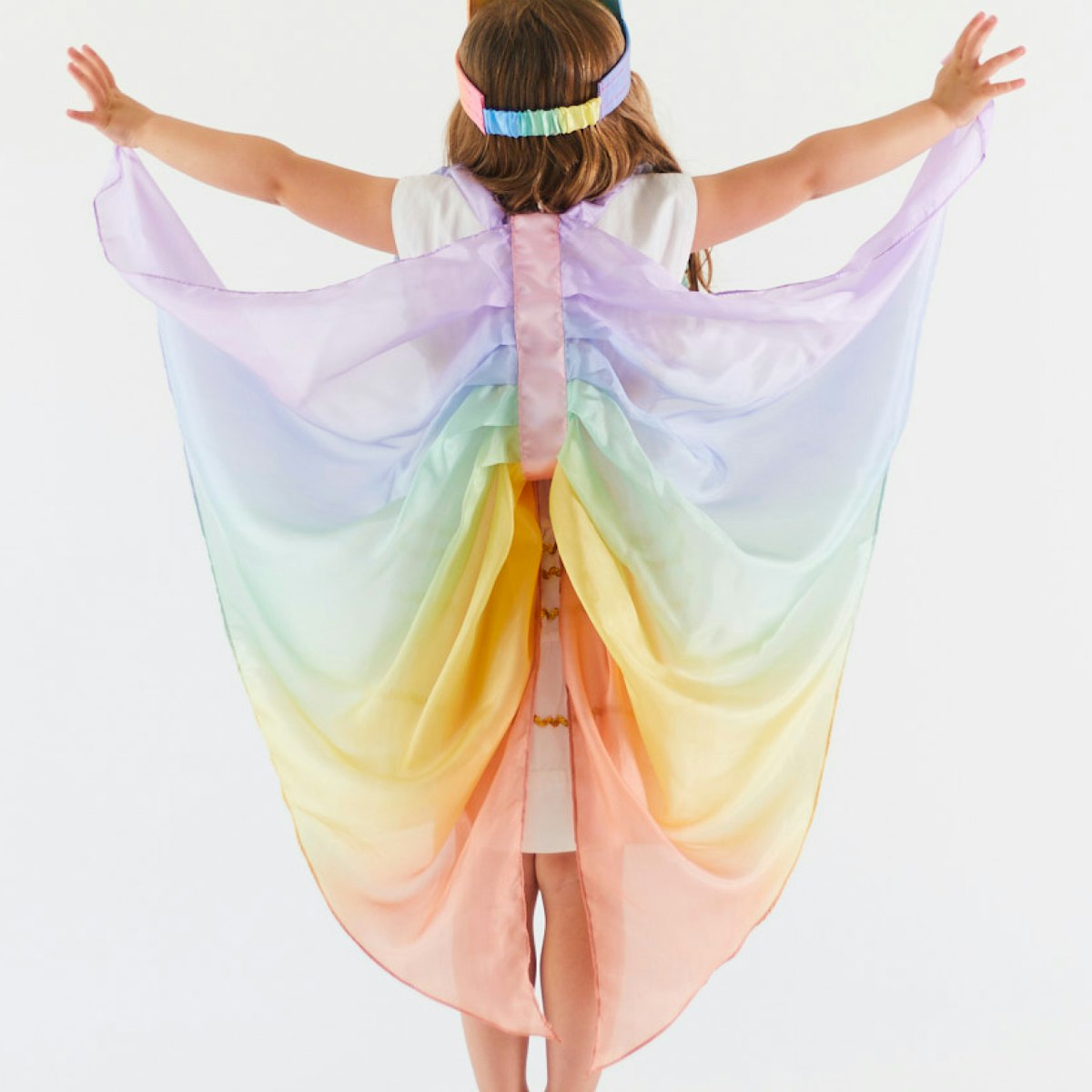 Pastell Regenbogen Feenflügel aus Seide