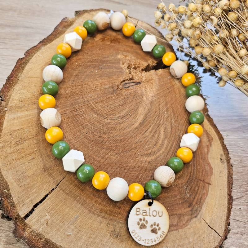 Personalisierte Hundehalskette "oliv" mit Hundemarke Bastelset Personalisierte Hundehalskette "oliv" mit Hundemarke Bastelset