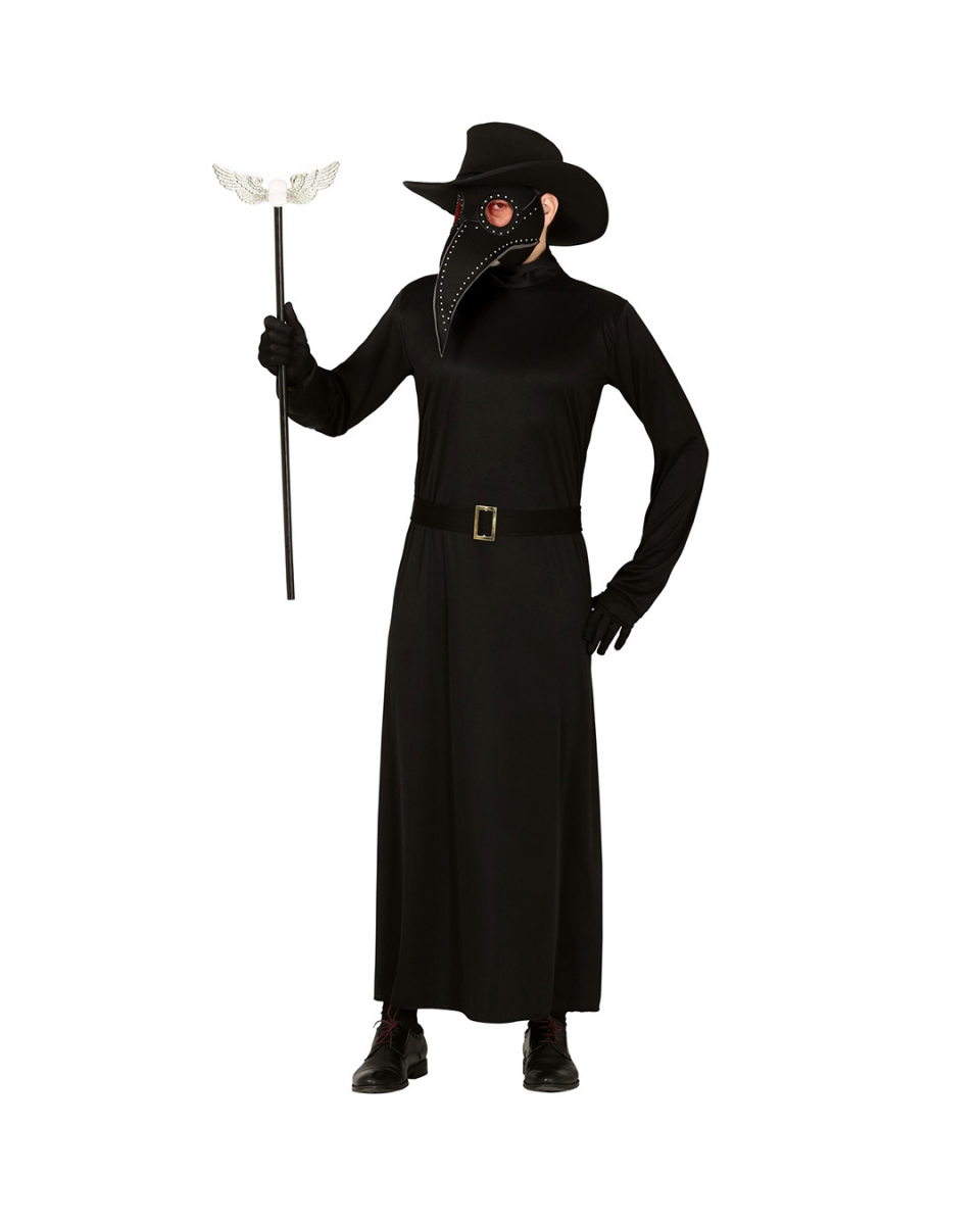 Pest Arzt Kostüm mit Schnabelmaske und Hut für Herren
