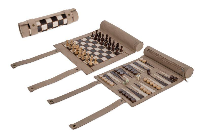 Philos - Philos Schach-, Backgammon- & Dame-Set – Reiseedition – magnetisch