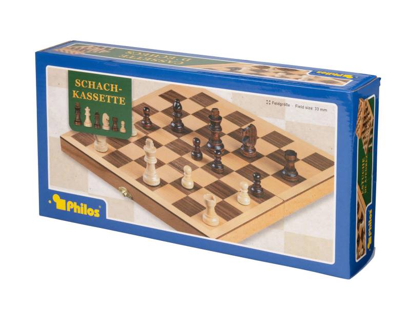 Philos - Schach Kassette Buche/Wallnuss