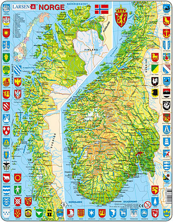Physische Karte - Norwegen