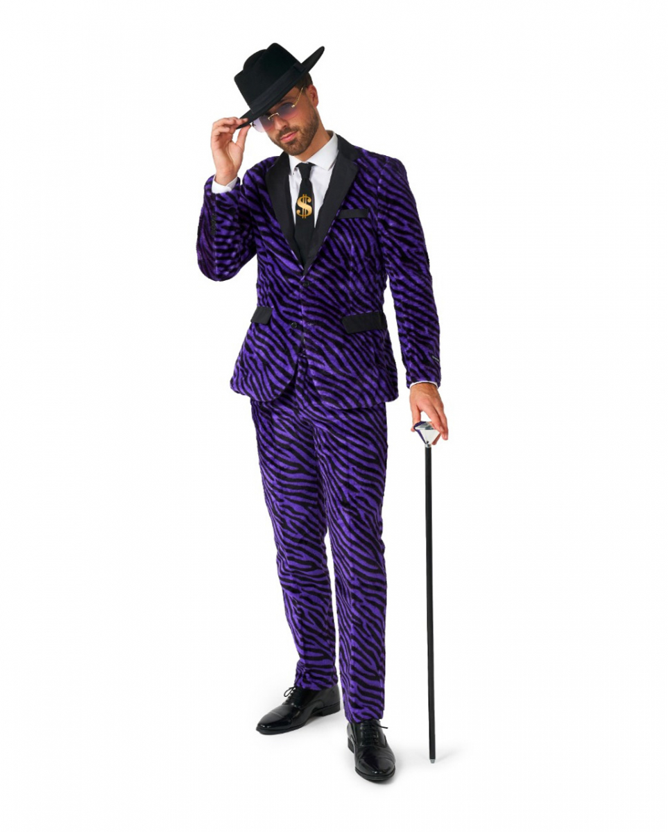 Pimp Faux Fur Zebra Anzug - Suitmeister XL