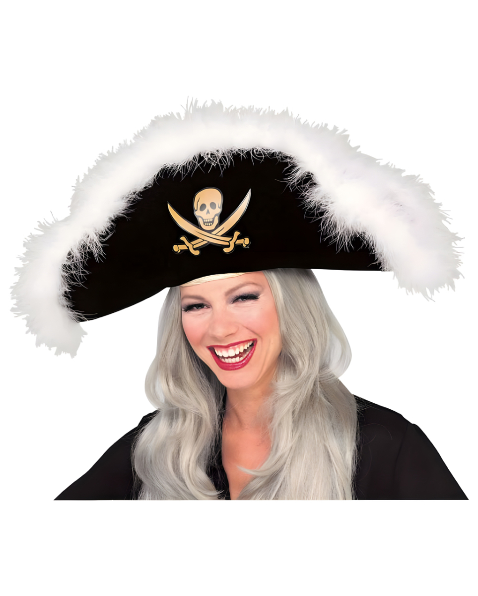 Piratenhut mit Marabufedern