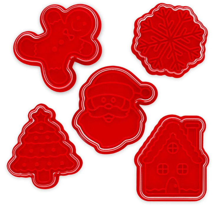 Plätzchenformen mit Stempel COOKIE TIME 5er Set Herbst/Winter