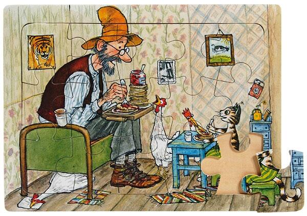 Plan Toys - Rahmenpuzzle 15tlg. Findus zieht um