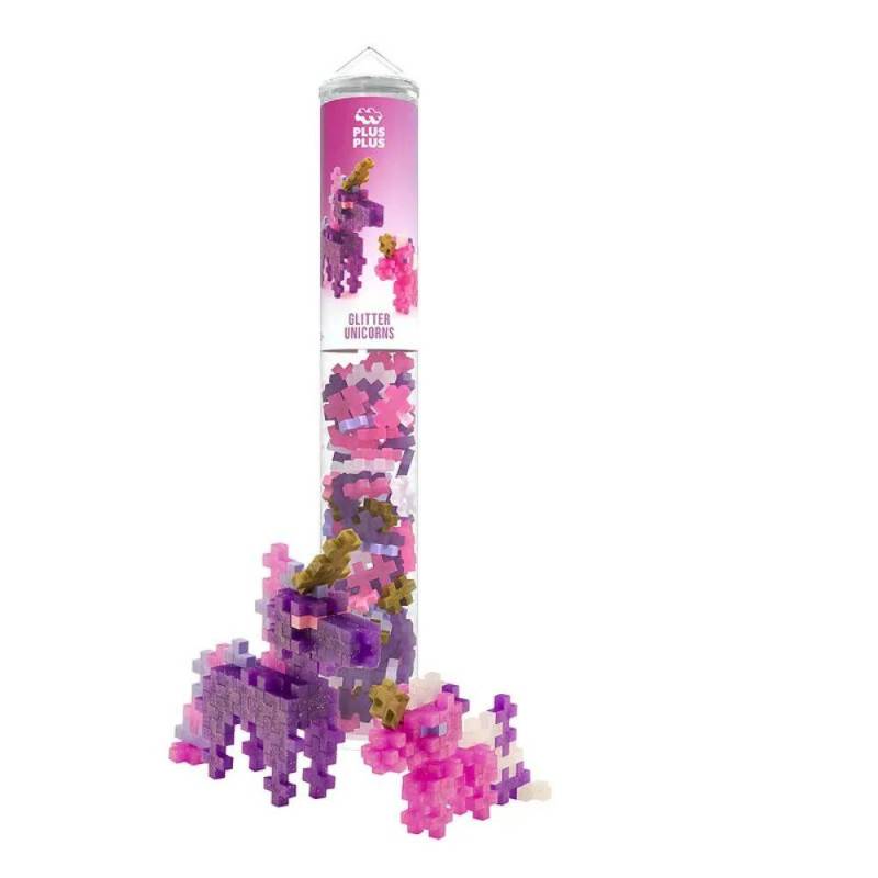 Plus-Plus - 100 Kreativ Bausteine Glitzer Einhorn