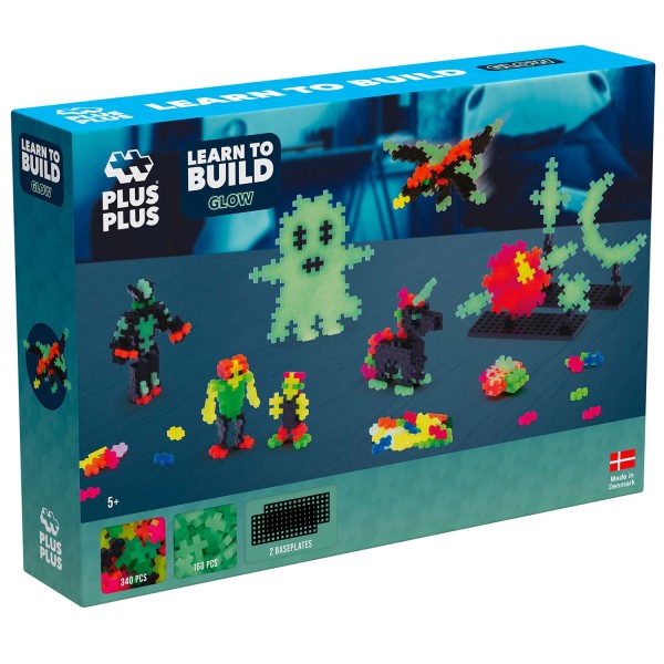 Plus-Plus Mini: Learn to Build Glow in the Dark - 500 Bausteine