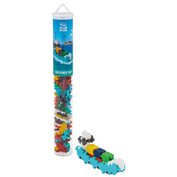 Plus-Plus Tube Mini Basic: Frachtschiff - 100 Bausteine