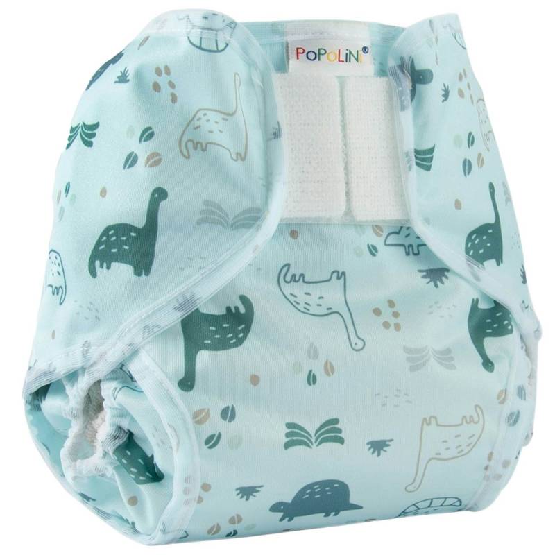 PopoWrap Überhose mit Klett Dino hellblau L