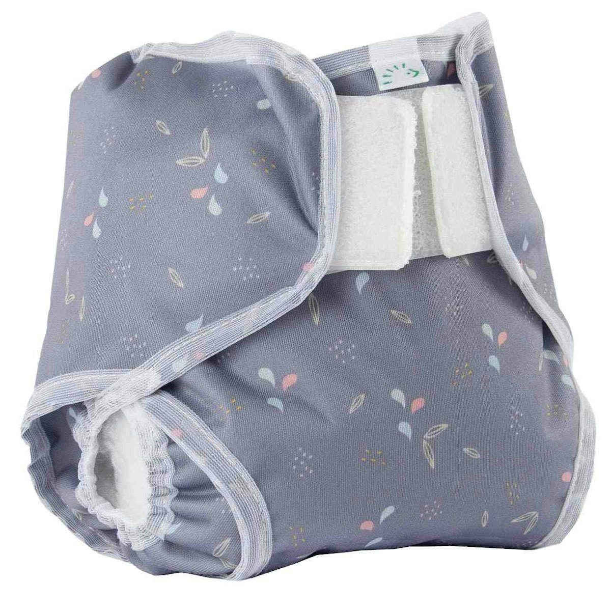 PopoWrap Überhose mit Klett grau Blume M