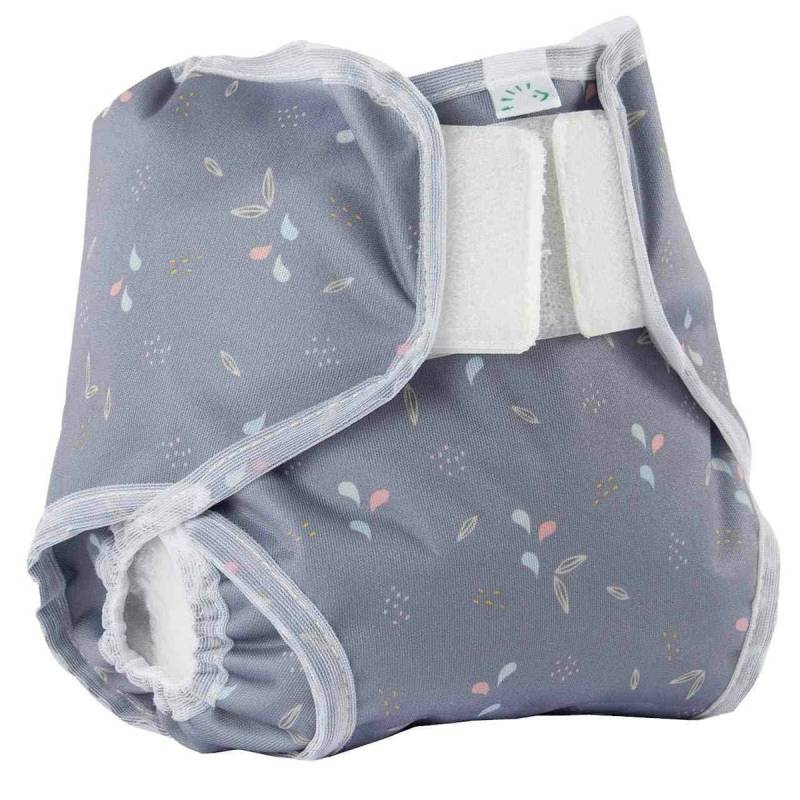 PopoWrap Überhose mit Klett grau Blume XL