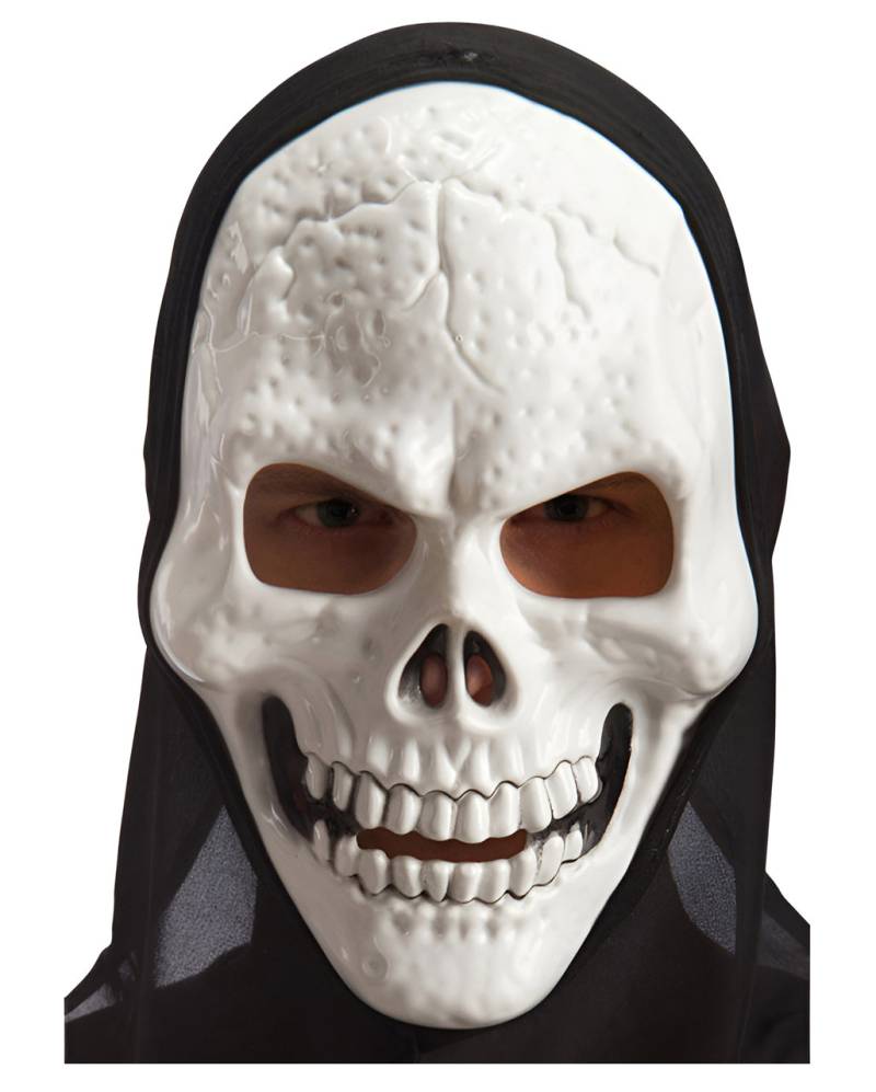 Preisgünstige Skelettmaske aus Kunststoff mit Kapuze Preisgünstige Skelettmaske aus Kunststoff mit Kapuze