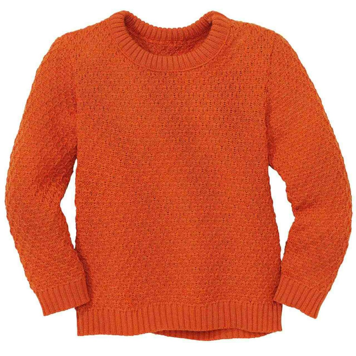 Pullover Zick-Zack Strickmuster orange 110/116