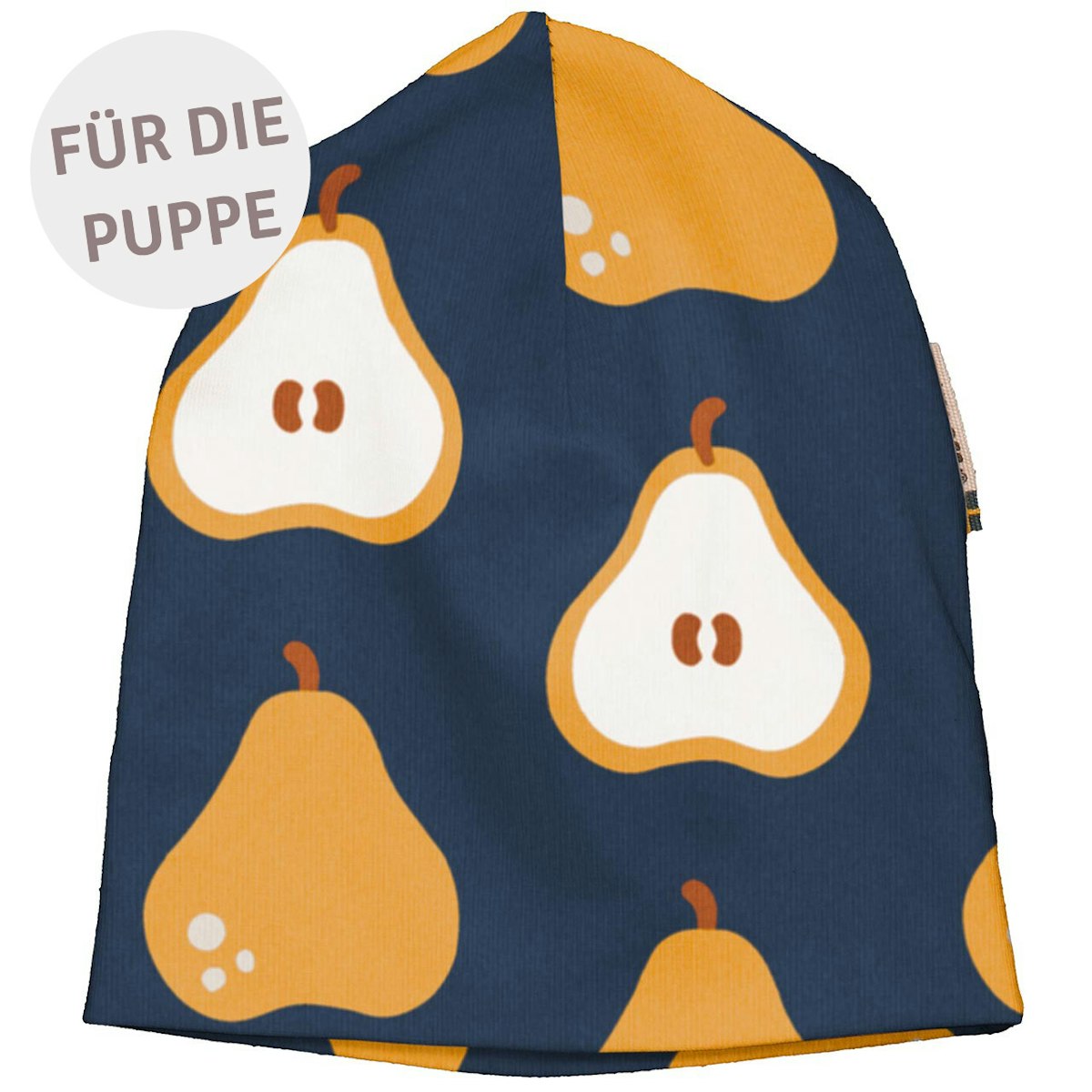 Puppenkleidung Beanie Birnen dunkelblau S