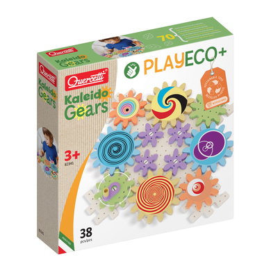 Quercetti Play Eco+ Kaleido Gears Biokunststoff-Bausatz mit Zahnrädern von Quercetti