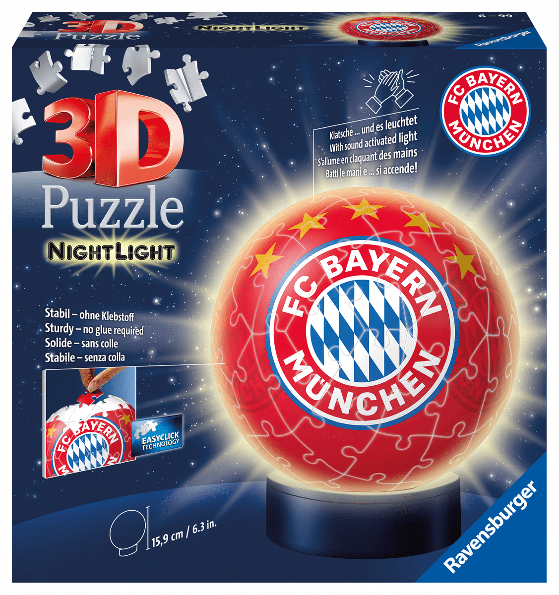 RAVENSBURGER 3D Puzzle: FC Bayern Nachtlicht RAVENSBURGER 3D Puzzle: FC Bayern Nachtlicht