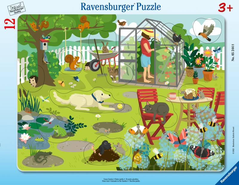 RAVENSBURGER Rahmenpuzzle 12 Teile: Unser Garten RAVENSBURGER Rahmenpuzzle 12 Teile: Unser Garten