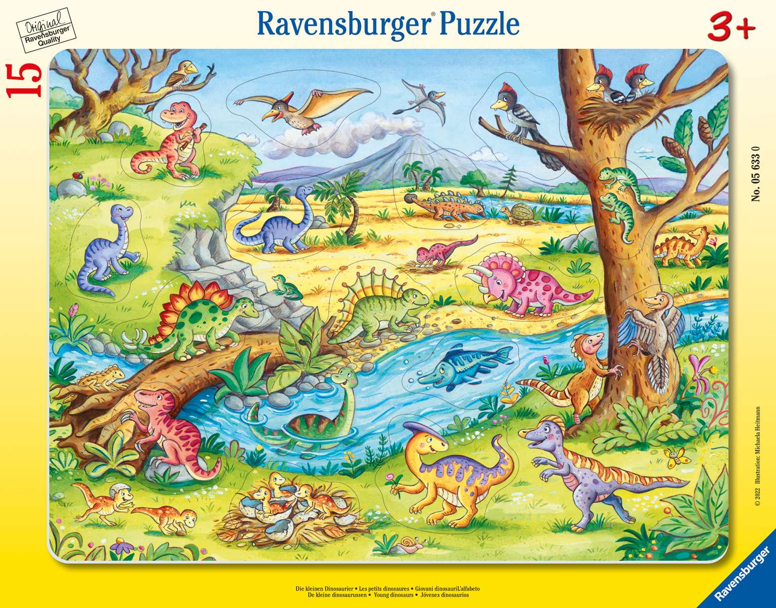 RAVENSBURGER Rahmenpuzzle 35 Teile: Die kleinen Dinosaurier