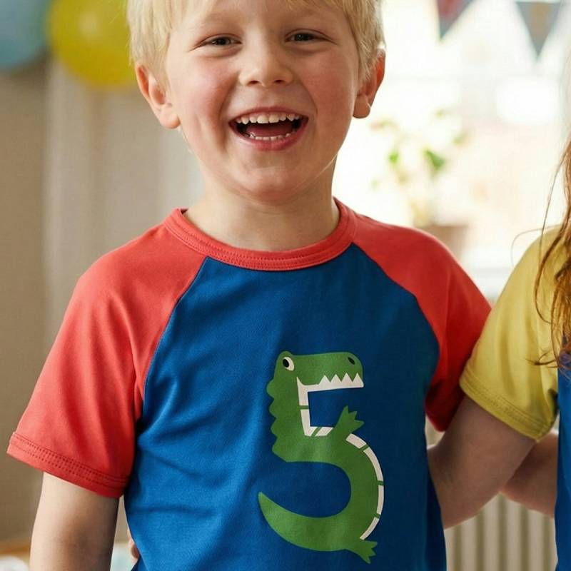 Raglanshirt kurzarm 5 Jahre Krokodil 110/116
