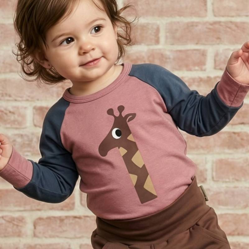 Raglanshirt langarm 1 Jahr Giraffe 86/92 Raglanshirt langarm 1 Jahr Giraffe 86/92
