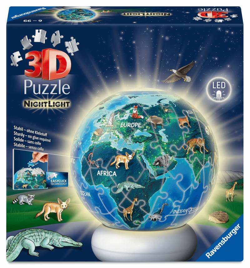 Ravensburger - 3D Puzzle Ball/ Nachtlicht Erde